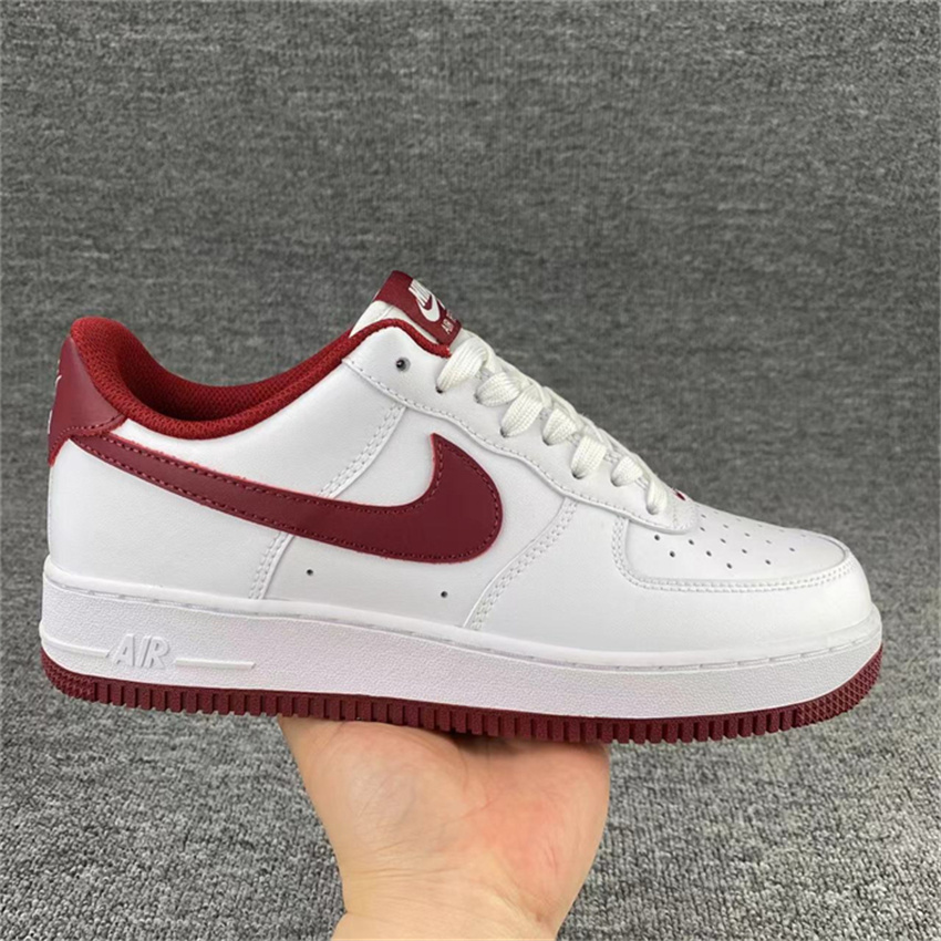 Women's White/Red Air Force 1 Shoes Top 0276